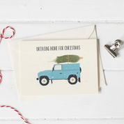 'Driving Home for Christmas' Landrover Card (Multiple Color Options)