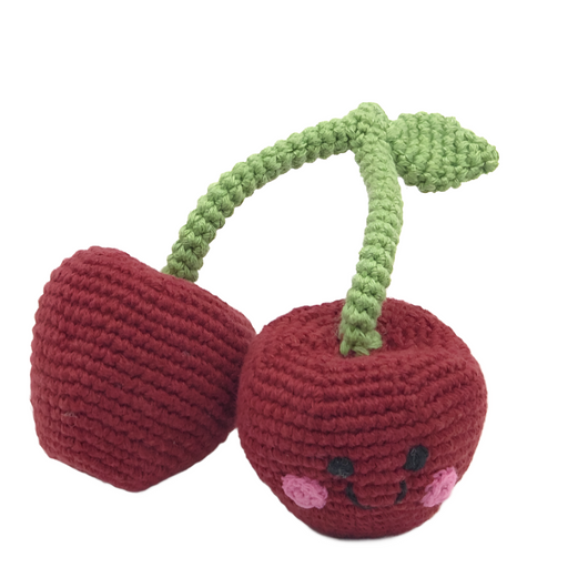 Hand-stitched Cherries Rattle
