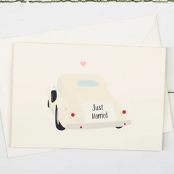 'Just Married' Wedding Car Card