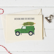 'Driving Home for Christmas' Landrover Card (Multiple Color Options)