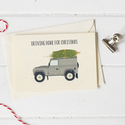'Driving Home for Christmas' Landrover Card (Multiple Color Options)