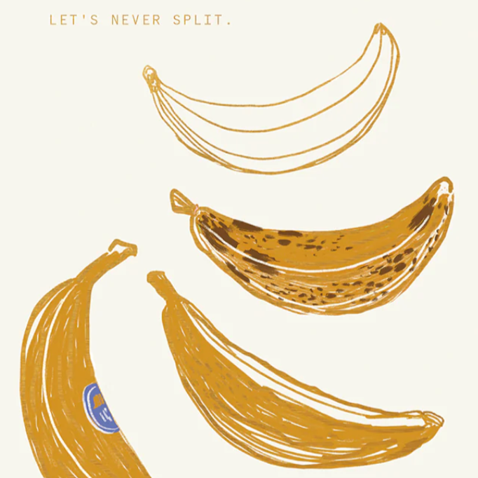 'Let's Never Split' Anniversary Card