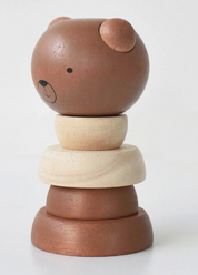 Kids Wood Stacker (Brown Bear)