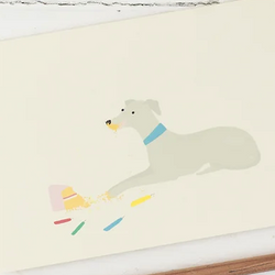 Dog Birthday Cake Card (Whippet)