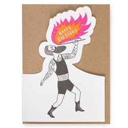 'Happy Birthday' Fire Breather Letterpress Card