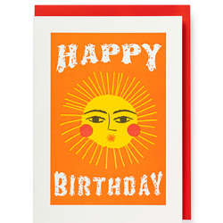 'Happy Birthday' Sun Letterpress Card
