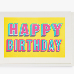 'Happy Birthday' Typography Letterpress Card