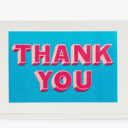 'Thank You' Typography Letterpress Card