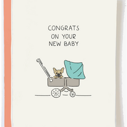 'Congrats on your new baby' Frenchie Puppy Card