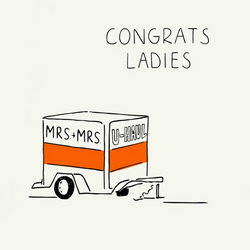 'Congrats Ladies' Wedding Card