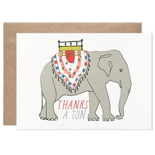 'Thanks a Ton' Elephant Card