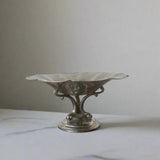Vintage Pewter Petal Pedestal Bowl