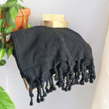 Turkish Waffle-weave Body Towel (in Black)