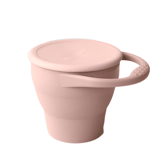 Foldable Silicone Snack Cup (in Misty Rose)