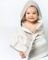 Cotton Hooded Baby Towel Bay (in Blush) | Handwoven in Ethiopia