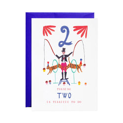 'Turning Two is Terrific to Do' Tigers Birthday Card