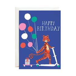 'Happy Birthday' That Tiger Stole My Scooter - Greeting Card