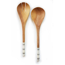 Hand-Crafted Striped Salad Servers
