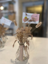 Dried Floral Bouquets in Glass Bud Vases by Eve Floral Co.