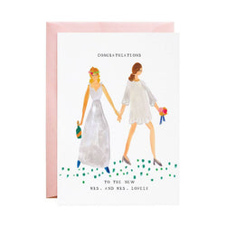 'Congratulations to the The New Mrs. and Mrs. Lovely' - Greeting Card