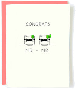 'Mr. + Mr.' Gay Wedding Cheers Card