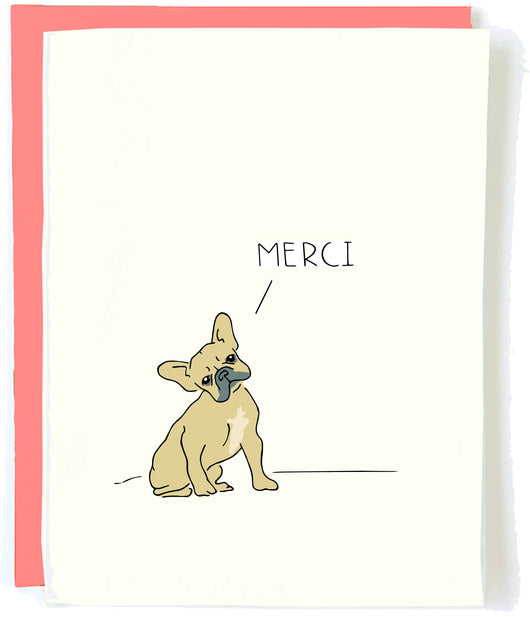 'Merci' Thank You Frenchie Card