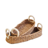 Fair Trade Savar Bread Basket with White Handle (variety of sizes)