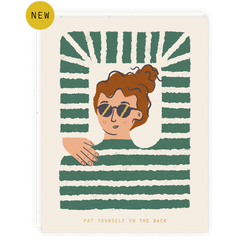 'Pat Yourself On the Back' Green Stripe Card
