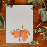 'Get Well Soon' Hibiscus Flower Card