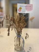Dried Floral Bouquets in Glass Bud Vases by Eve Floral Co.