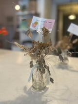 Dried Floral Bouquets in Glass Bud Vases by Eve Floral Co.