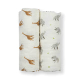 Swaddle Set (2-pack) in Elephant + Giraffe